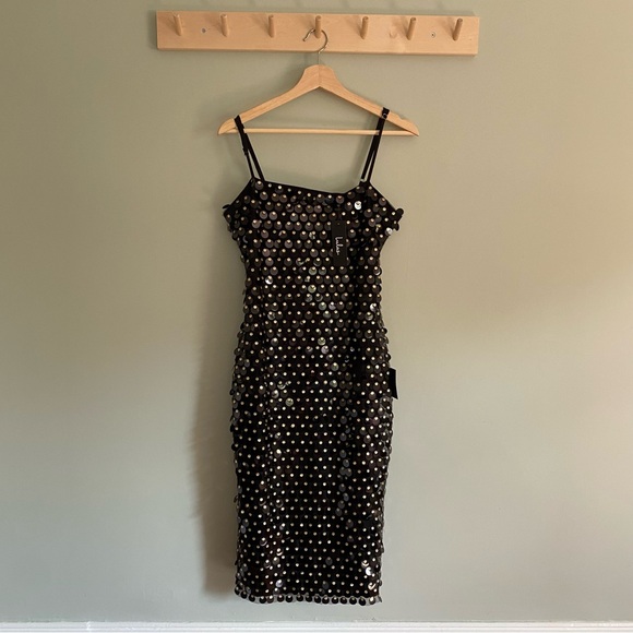 Lulus Black and Good Sequin Midi Dress - Picture 2 of 5